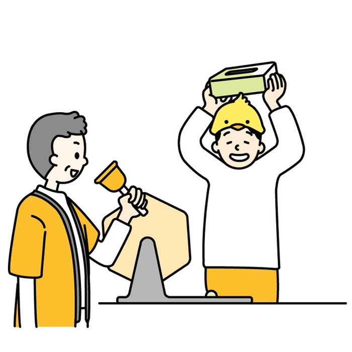 ティッシュボックスが当たる